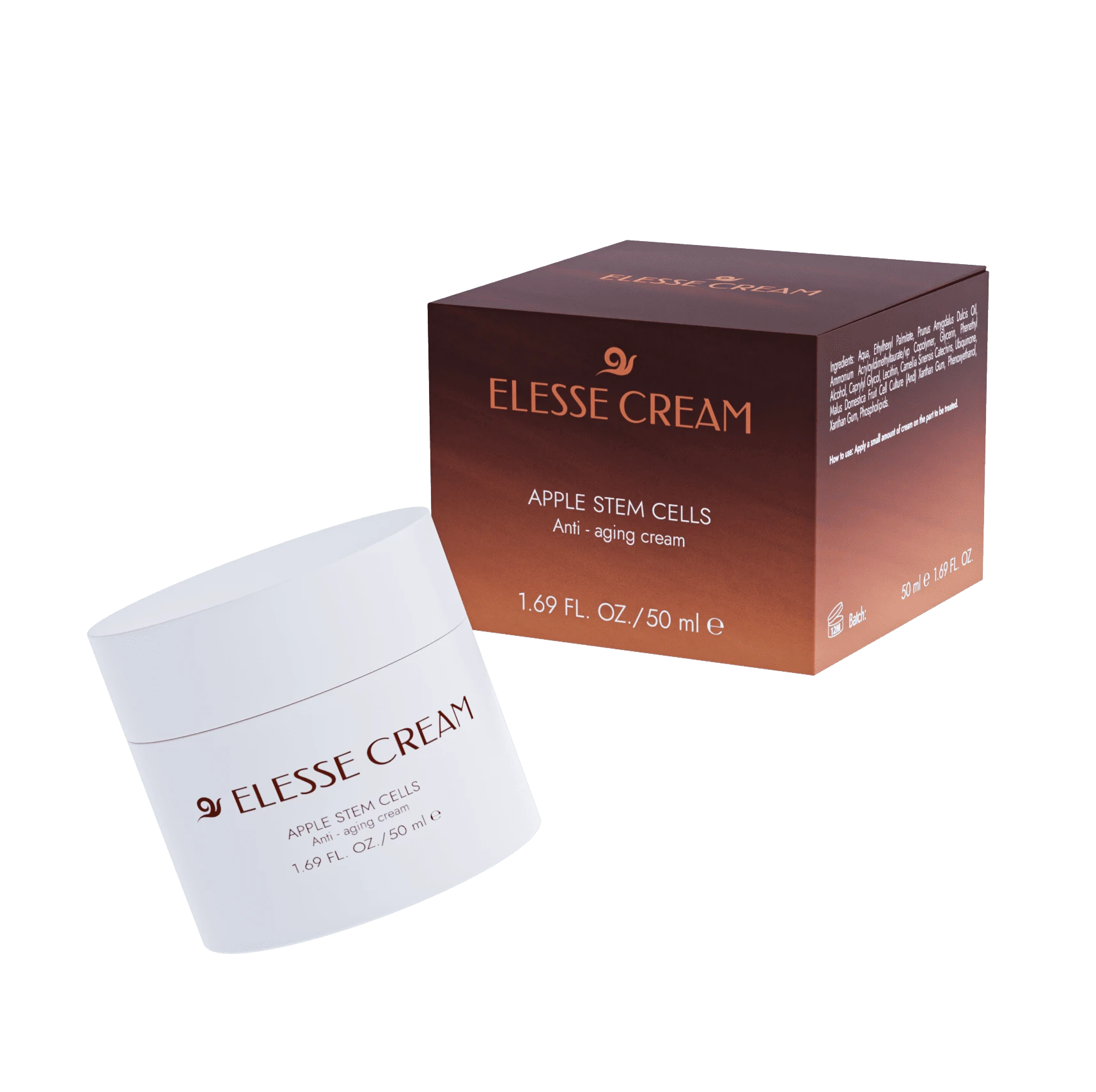 Envase elegante de Elesse Cream, el concentrado lifting facial antienvejecimiento.